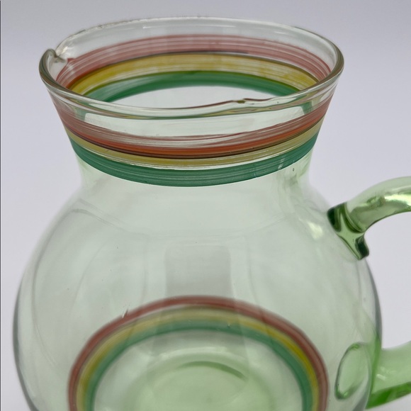 Mid-Century Modern Colorful Handblown Green Glass Pitcher - Picture 7 of 10